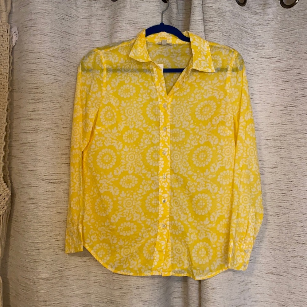 Talbots Yellow Button Down Blouse